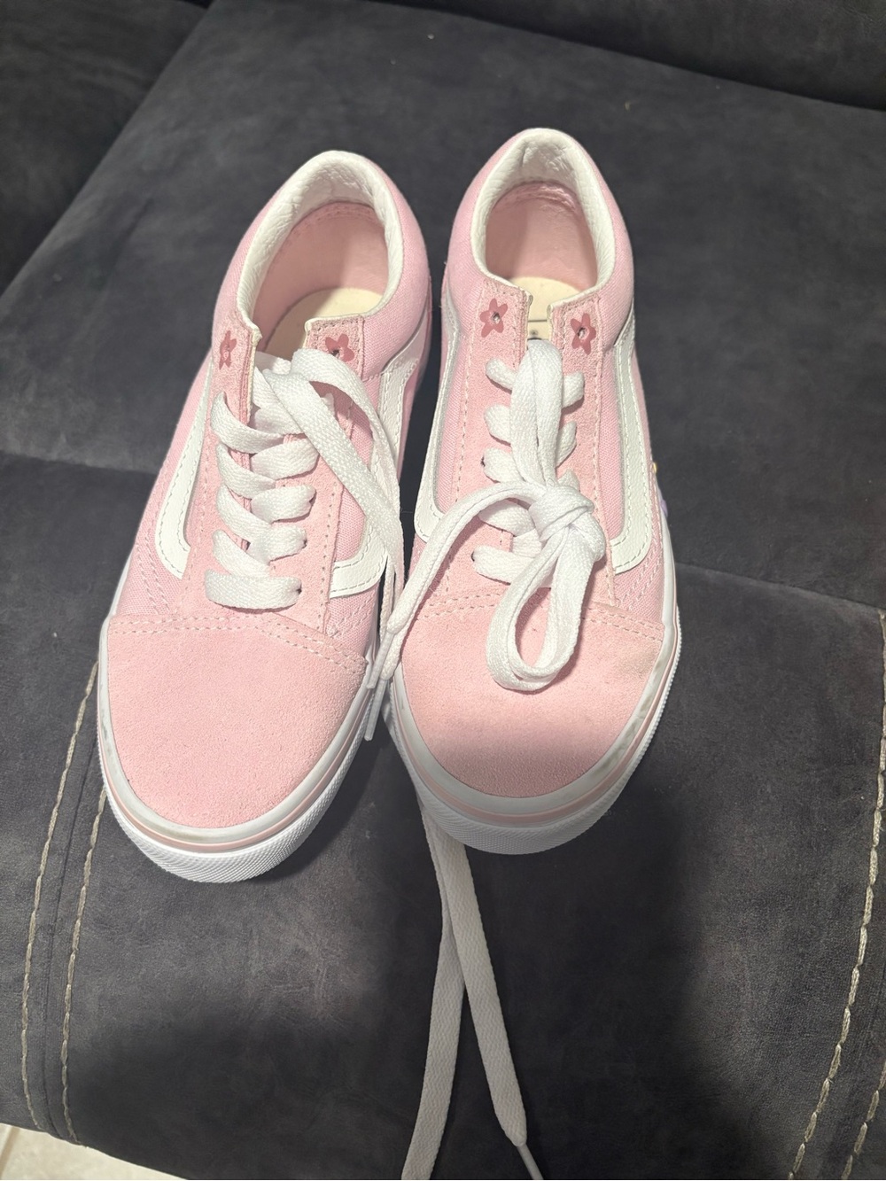 Vans Pink and White Kids' Low-Top Sneakers
